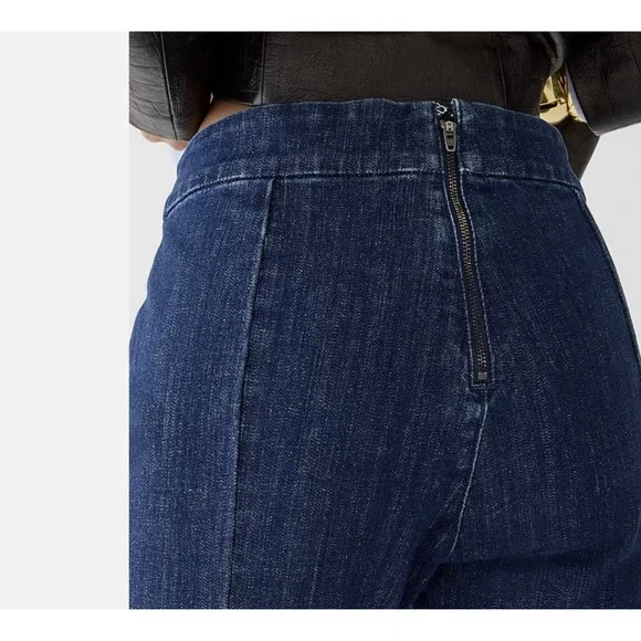 J.CREW RE-IMAGINED Women's 26 Pintuck Skinny Flare Back Zip Night Sky Wash Jeans - Picture 3 of 16